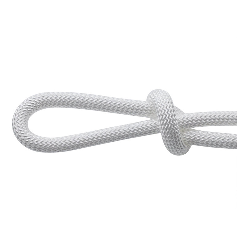 8-миллиметровая химическая стойкость, плетеная веревка из полипропилена с низким растяжением, сплошного белого цвета